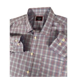 Untuckit Moravia L/S Btn Up Shirt Blue White Purple Plaid Wrinkle Free Men's XXL